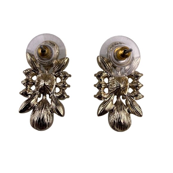 The Limited Womens Gold Tone & Blue Statement Stud Earrings - Picture 2 of 4